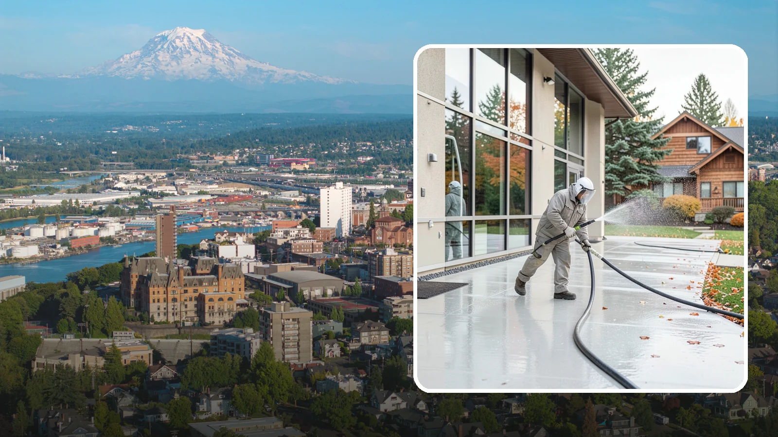 Office Building Washing in Tacoma, Pierce County, WA - Our team washes office building exteriors across Washington to keep entrances, walkways, and cladding crisp for staff and clients.