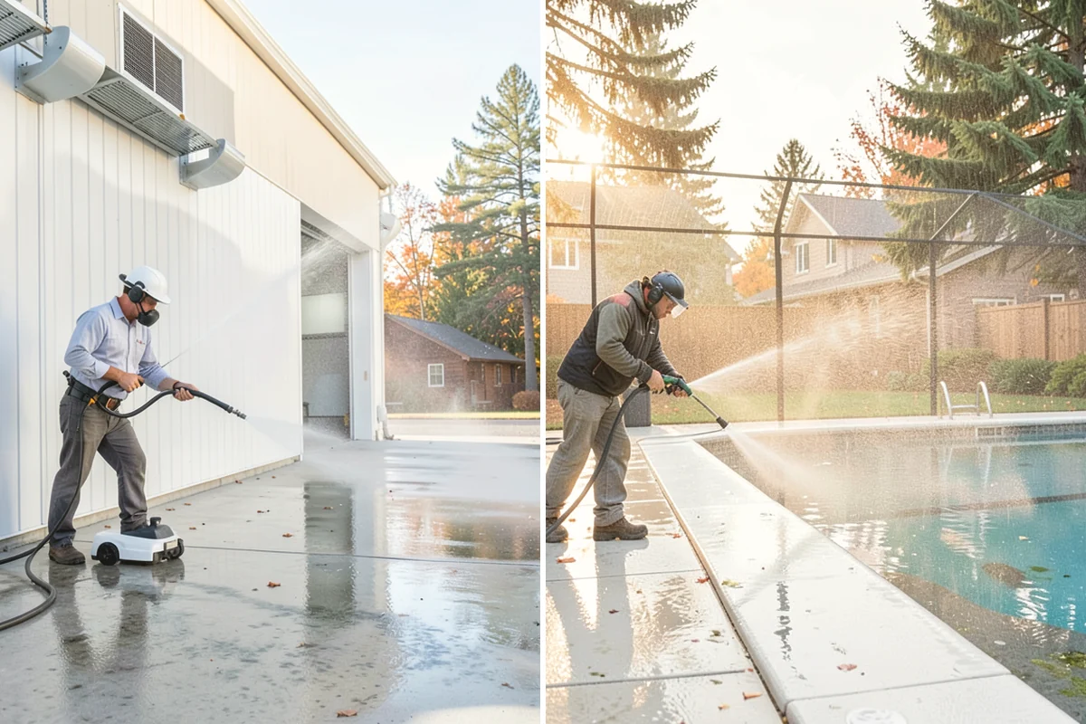 Office Building Washing in Tacoma, Pierce County, WA - Survey cladding materials and pressure tolerances