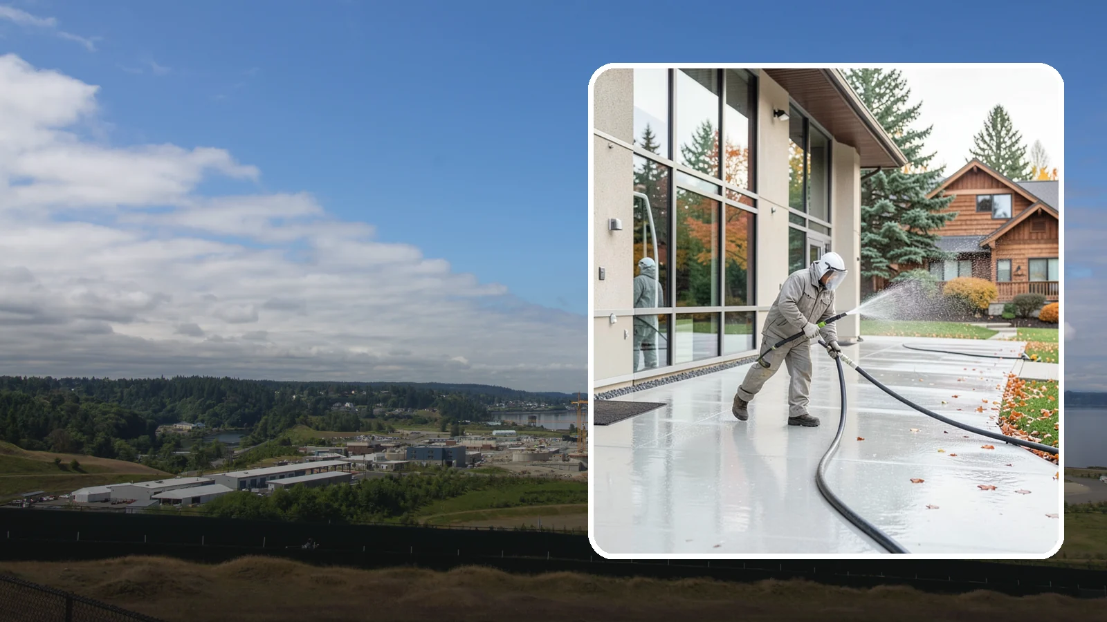 Office Building Washing in University Place, Pierce County, WA - Our team washes office building exteriors across Washington to keep entrances, walkways, and cladding crisp for staff and clients.