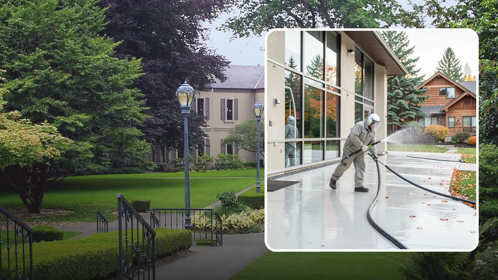Office Building Washing in Woodinville, King County, WA - Our team washes office building exteriors across Washington to keep entrances, walkways, and cladding crisp for staff and clients.