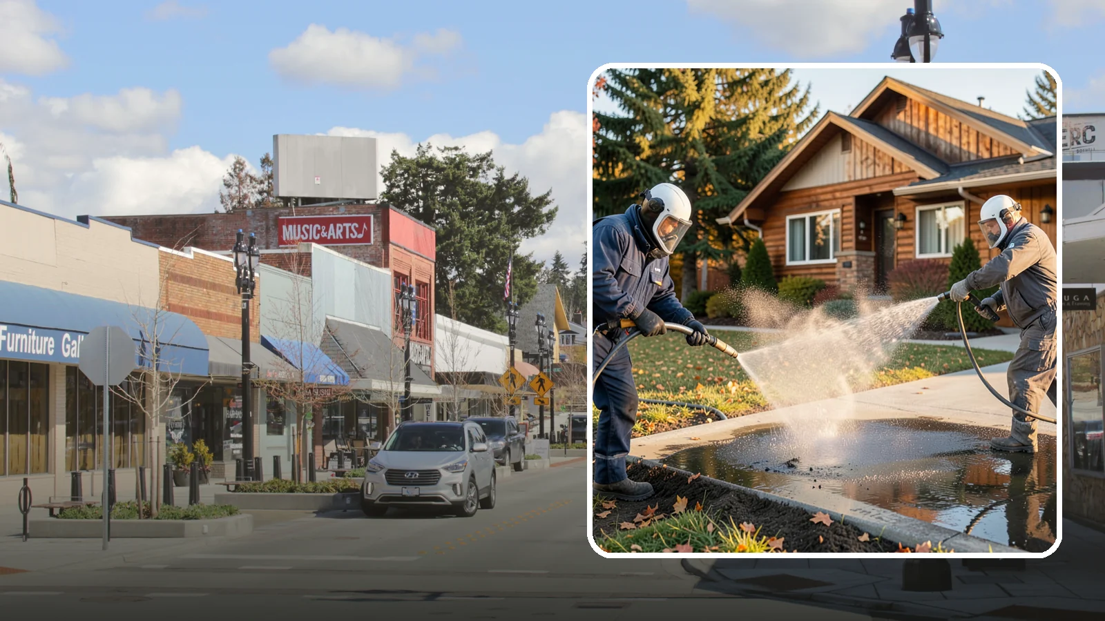Oil Spill Cleanup in Bothell, King County, WA - We clean up oil spills on Washington driveways, lots, and shop floors to stop staining and runoff hazards.