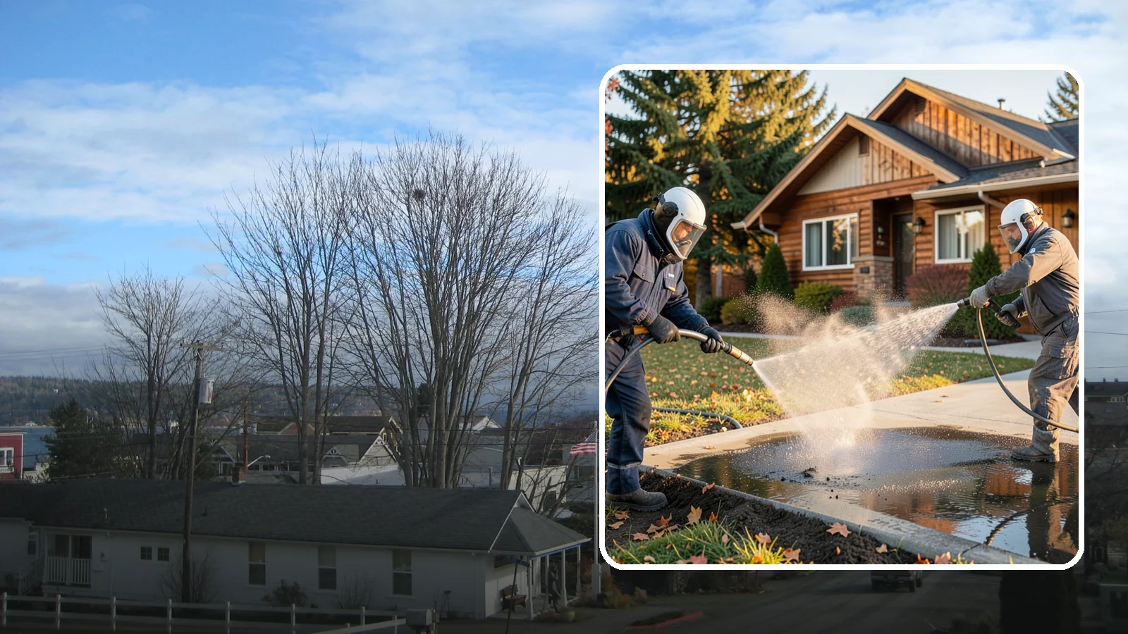Oil Spill Cleanup in Langley, Island County, WA - We clean up oil spills on Washington driveways, lots, and shop floors to stop staining and runoff hazards.