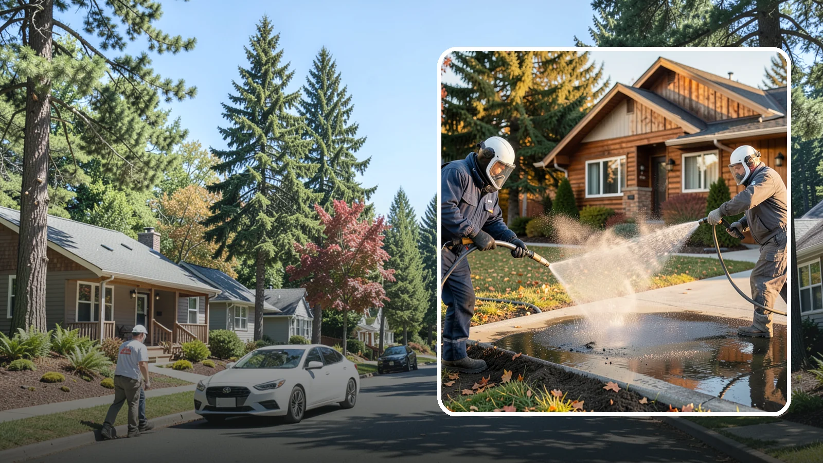 Oil Spill Cleanup in Orting, Pierce County, WA - We clean up oil spills on Washington driveways, lots, and shop floors to stop staining and runoff hazards.