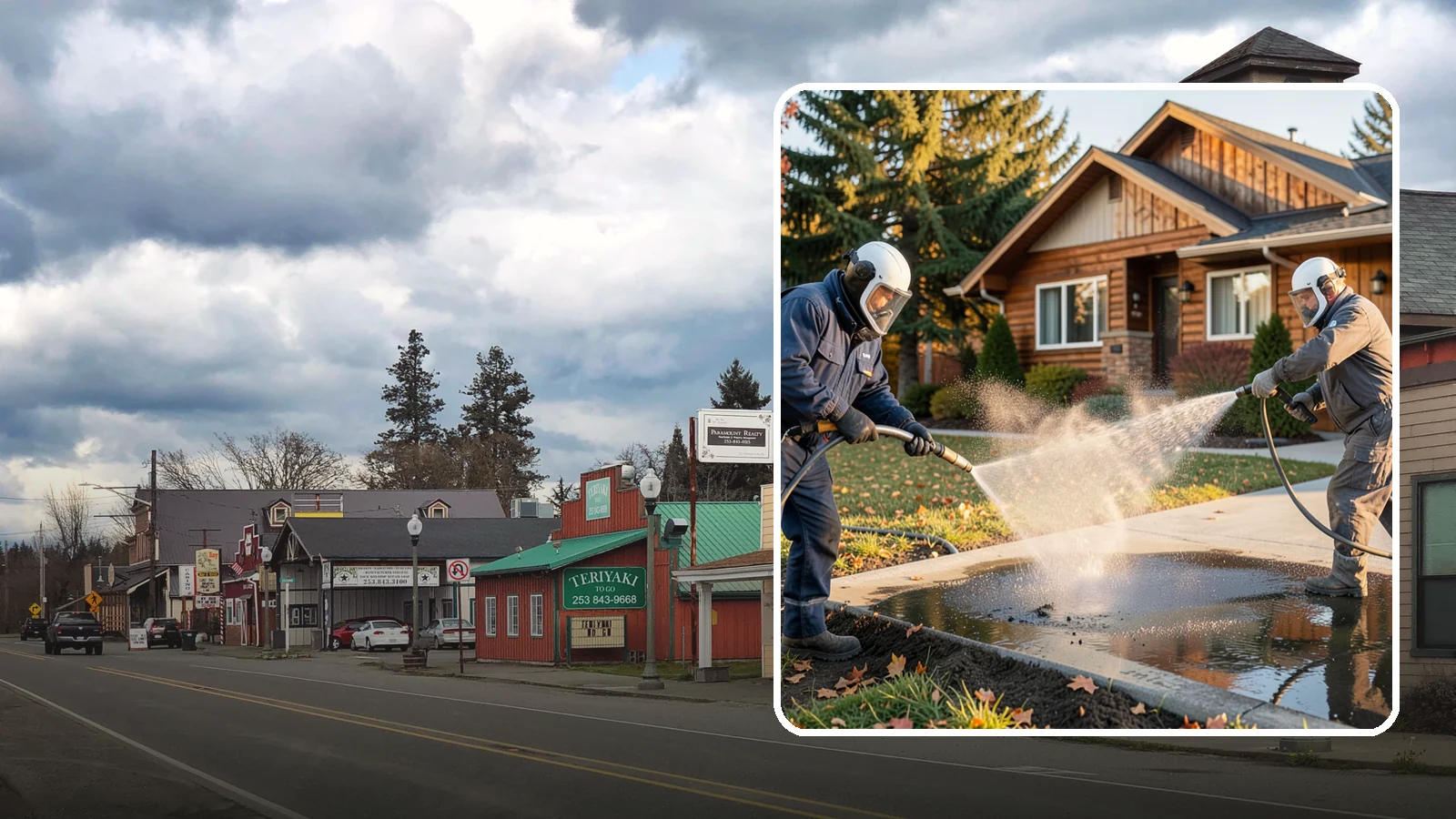 Oil Spill Cleanup in Roy, Pierce County, WA - We clean up oil spills on Washington driveways, lots, and shop floors to stop staining and runoff hazards.
