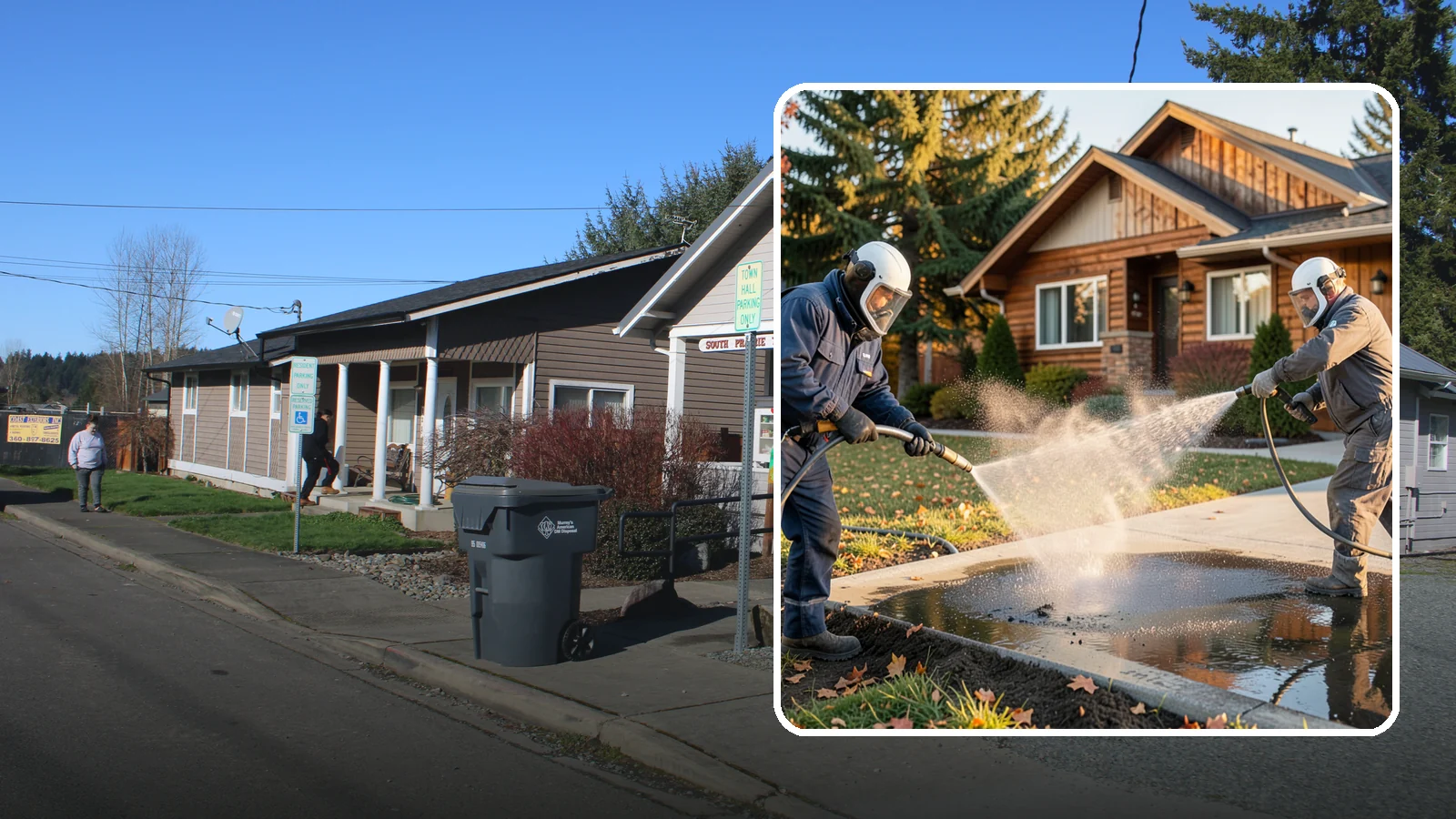 Oil Spill Cleanup in South Prairie, Pierce County, WA - We clean up oil spills on Washington driveways, lots, and shop floors to stop staining and runoff hazards.
