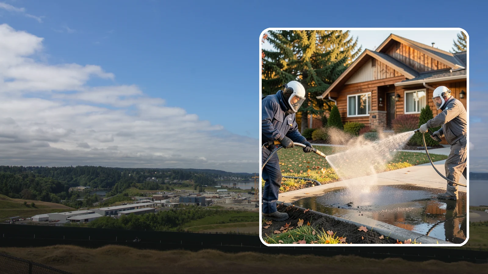 Oil Spill Cleanup in University Place, Pierce County, WA - We clean up oil spills on Washington driveways, lots, and shop floors to stop staining and runoff hazards.