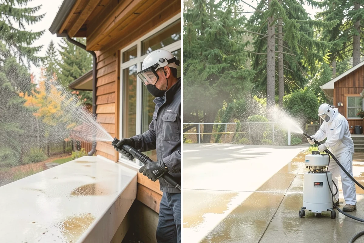 Outdoor Cushion Cleaning in Edmonds, Snohomish County, WA - Vacuum loose debris and pretreat visible mildew spots