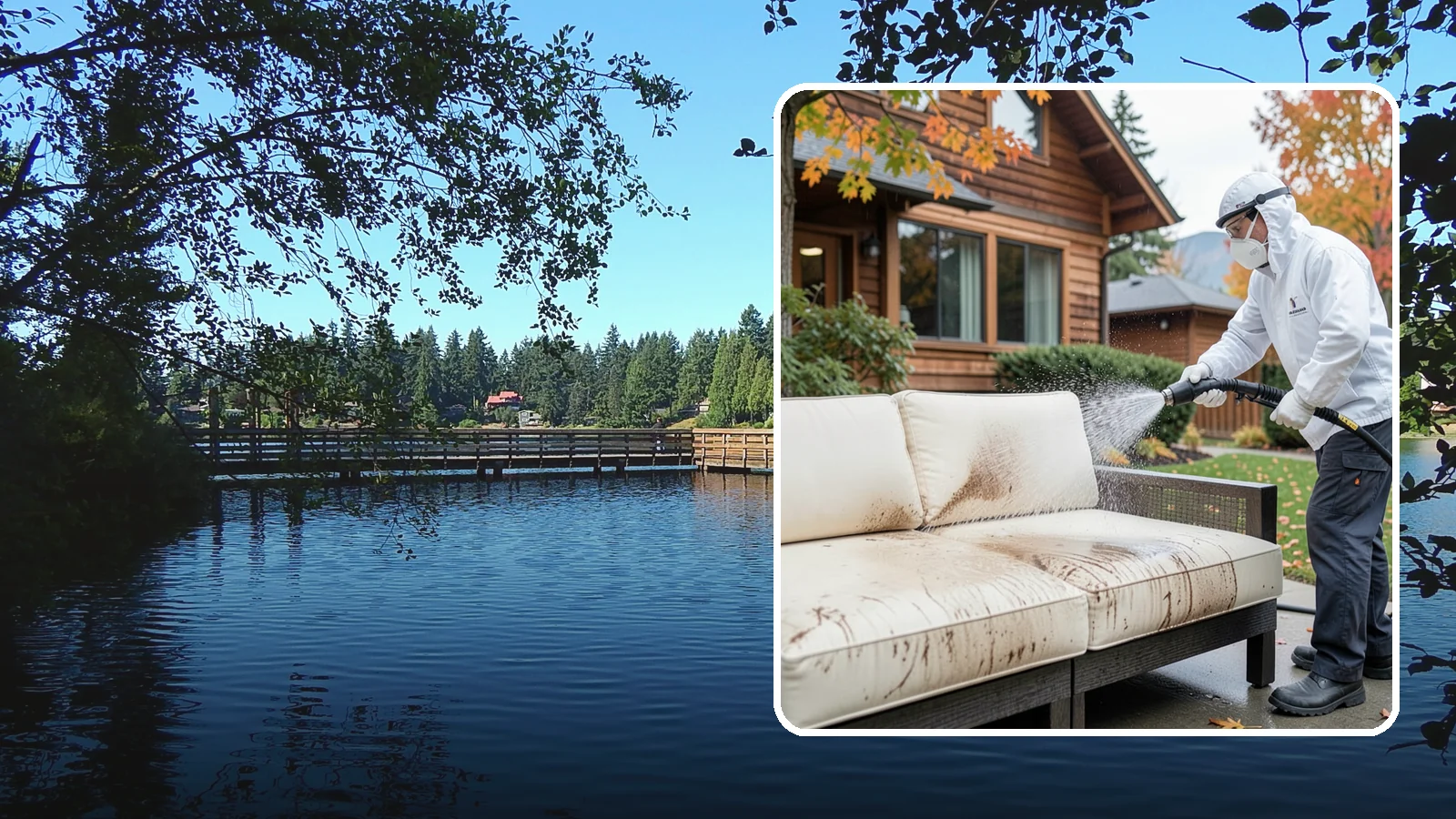 Outdoor Cushion Cleaning in Federal Way, King County, WA - We wash, sanitize, and dry outdoor cushions to pull out the mustiness that settles in during long PNW wet seasons.