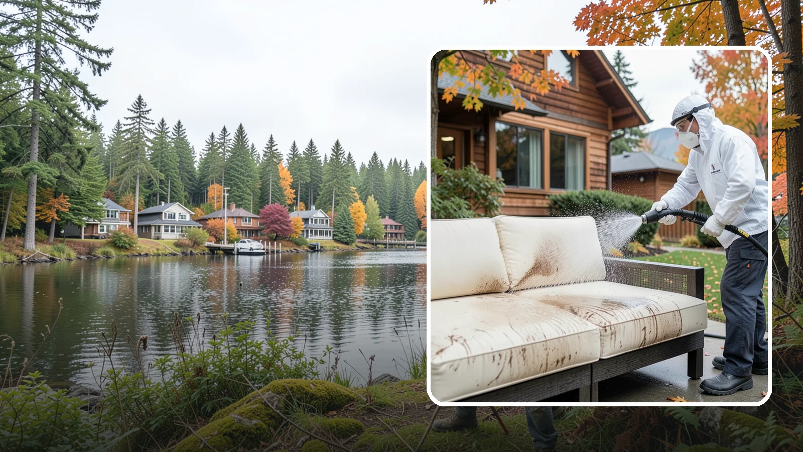 Outdoor Cushion Cleaning in La Conner, Skagit County, WA - We wash, sanitize, and dry outdoor cushions to pull out the mustiness that settles in during long PNW wet seasons.