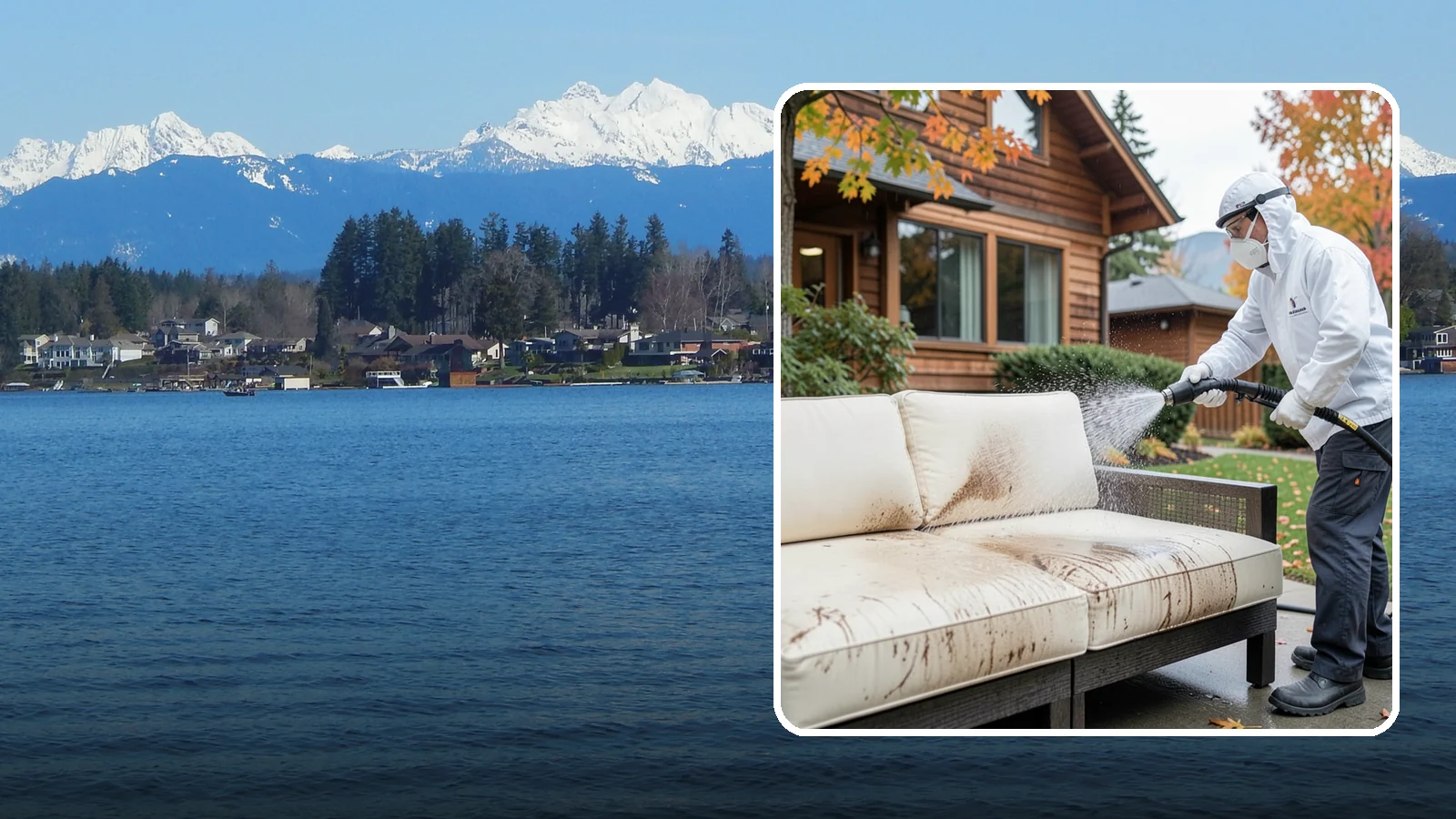 Outdoor Cushion Cleaning in Lake Stevens, Snohomish County, WA - We wash, sanitize, and dry outdoor cushions to pull out the mustiness that settles in during long PNW wet seasons.