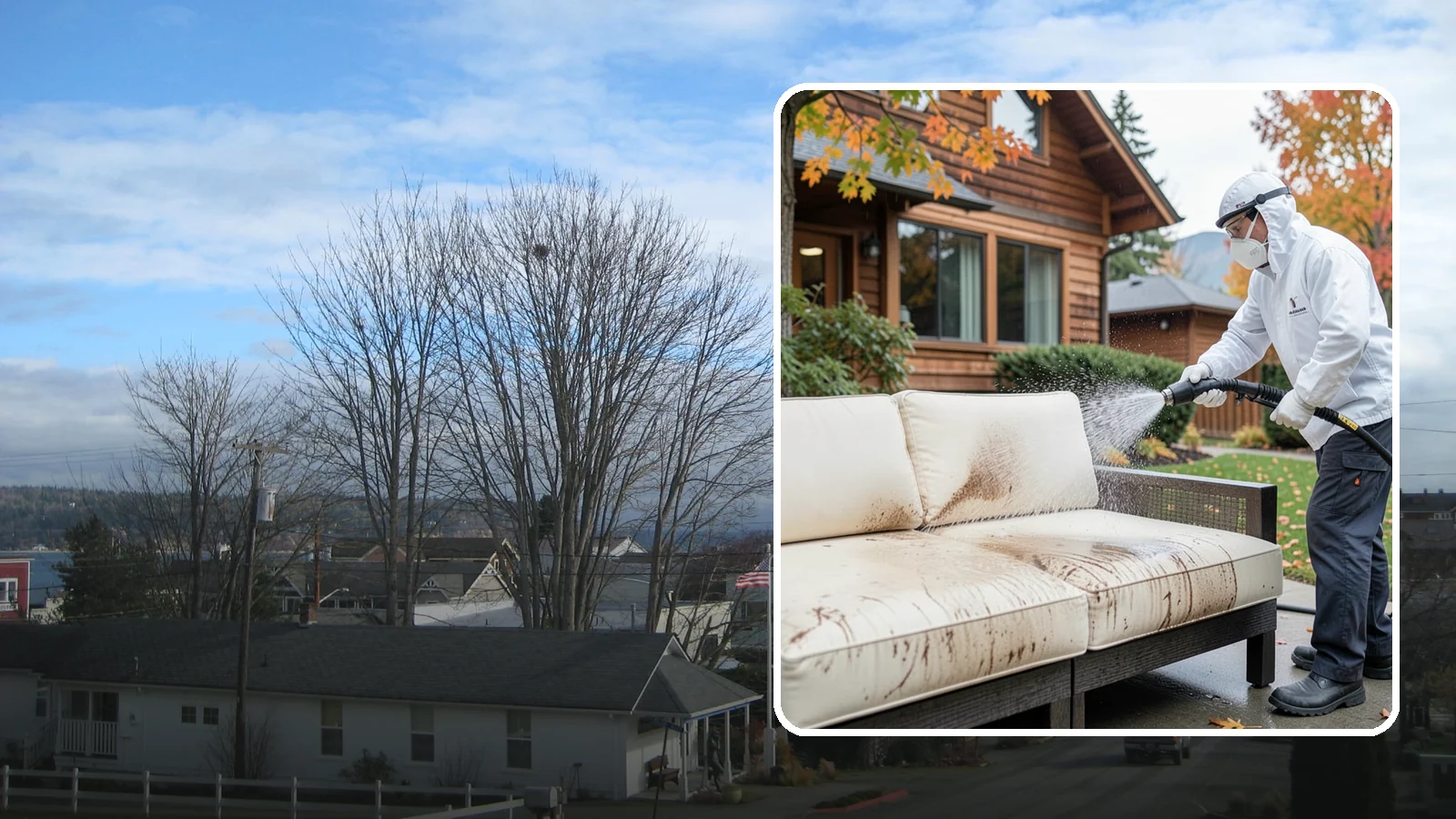 Outdoor Cushion Cleaning in Langley, Island County, WA - We wash, sanitize, and dry outdoor cushions to pull out the mustiness that settles in during long PNW wet seasons.