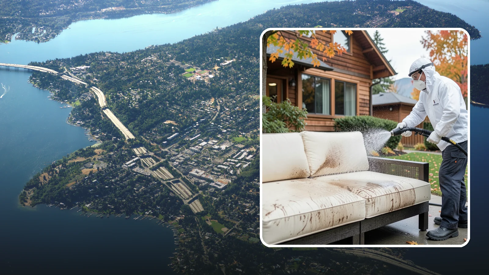 Outdoor Cushion Cleaning in Mercer Island, King County, WA - We wash, sanitize, and dry outdoor cushions to pull out the mustiness that settles in during long PNW wet seasons.