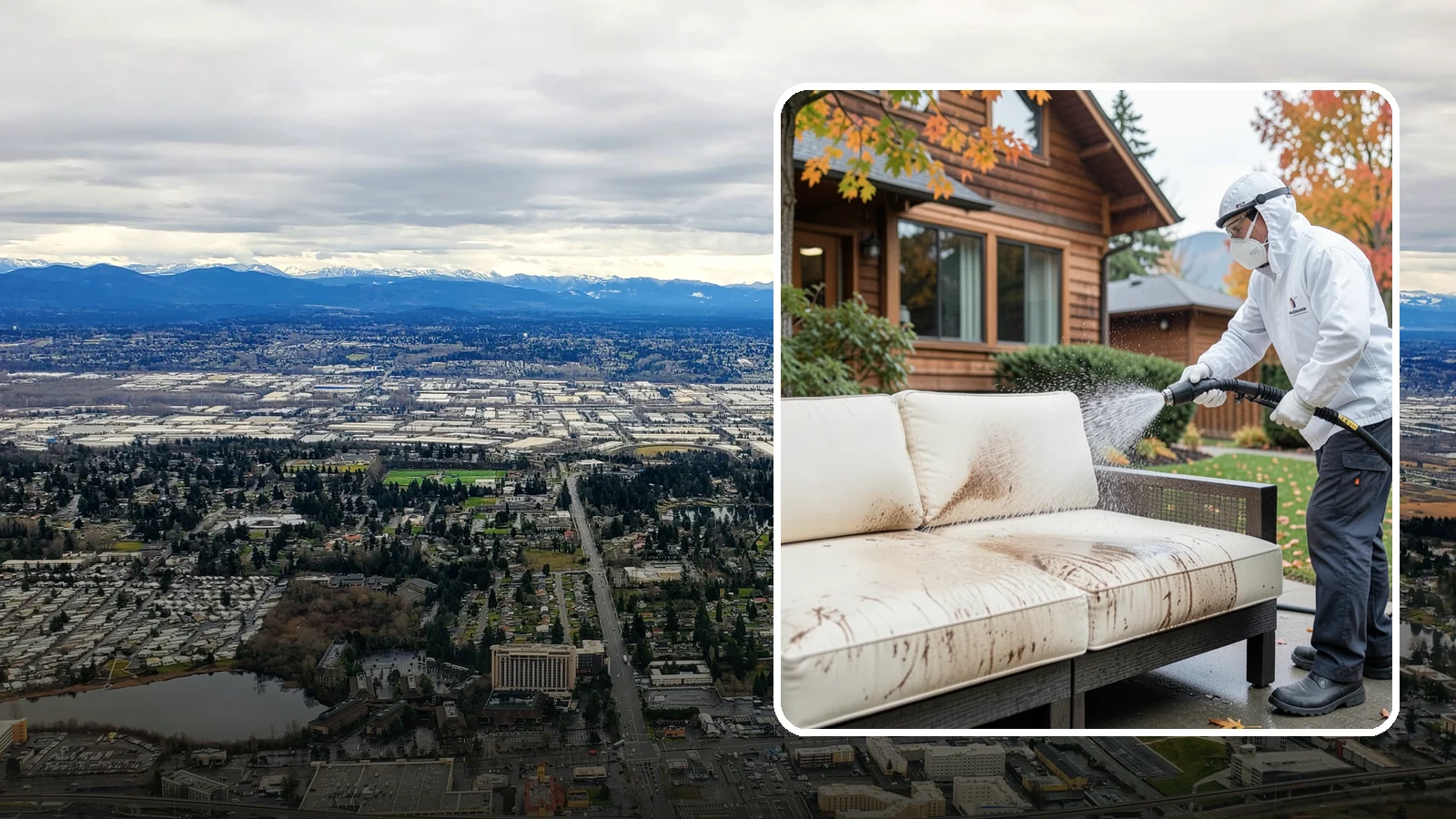 Outdoor Cushion Cleaning in SeaTac, King County, WA - We wash, sanitize, and dry outdoor cushions to pull out the mustiness that settles in during long PNW wet seasons.