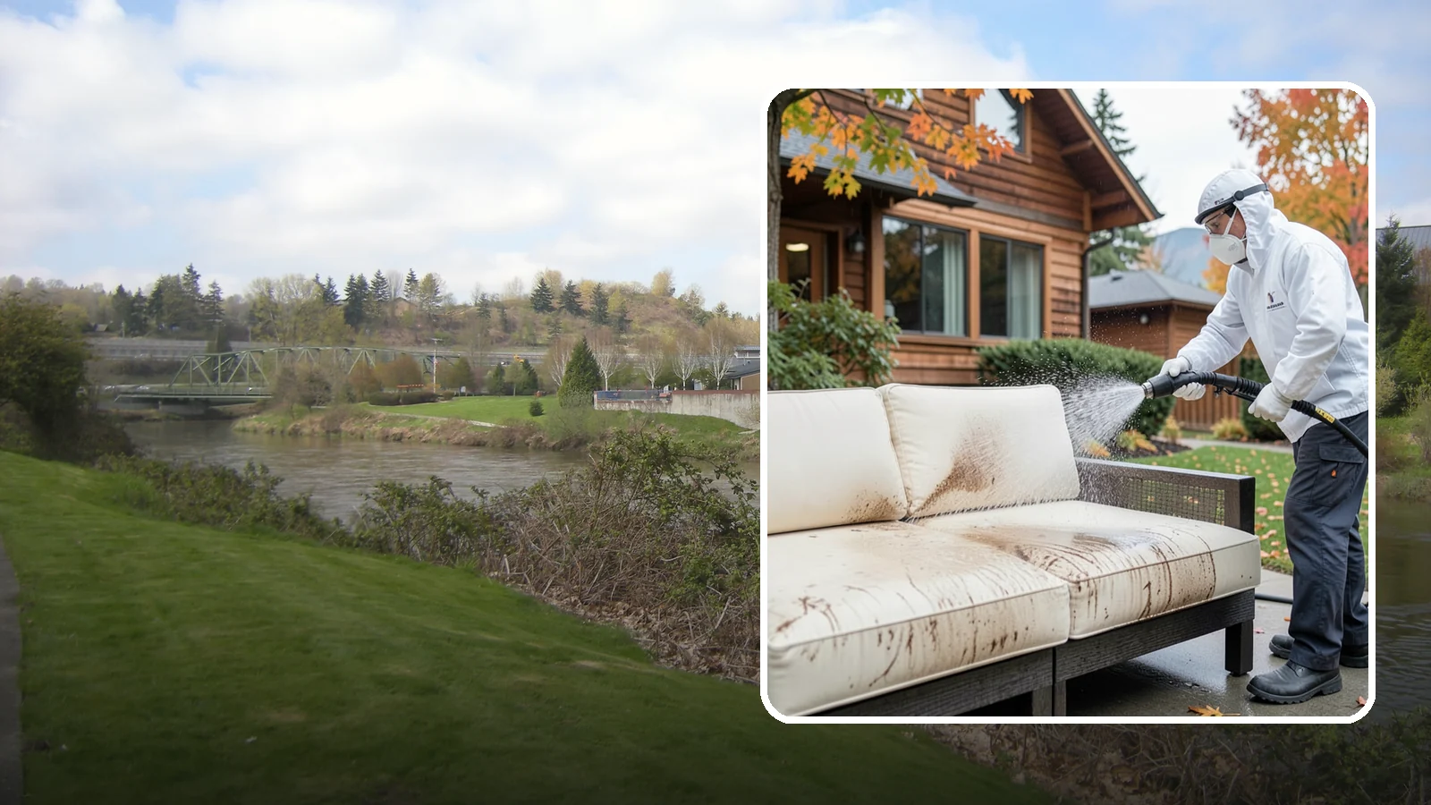 Outdoor Cushion Cleaning in Tukwila, King County, WA - We wash, sanitize, and dry outdoor cushions to pull out the mustiness that settles in during long PNW wet seasons.