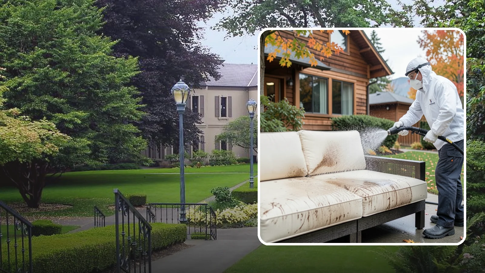 Outdoor Cushion Cleaning in Woodinville, King County, WA - We wash, sanitize, and dry outdoor cushions to pull out the mustiness that settles in during long PNW wet seasons.