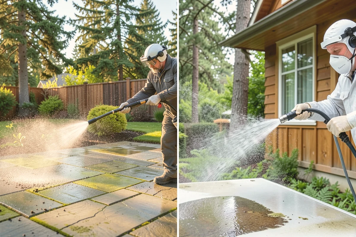Outdoor Fireplace Cleaning in Bellevue, King County, WA - Clear ash and loose debris from the firebox area