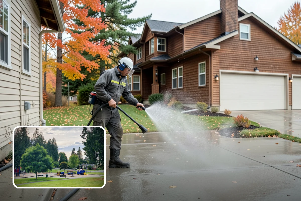 Outdoor Fireplace Cleaning in Bonney Lake, Pierce County, WA - Lifts soot and smoke staining from the masonry face