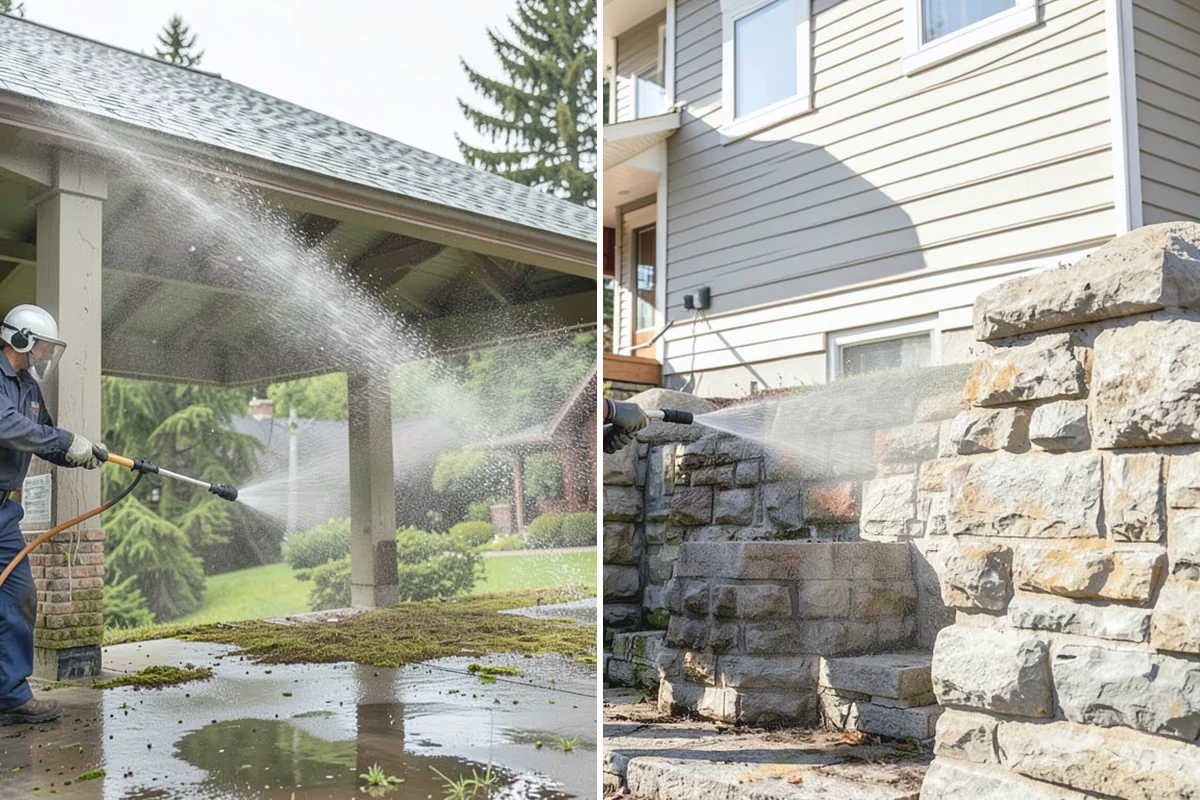 Outdoor Fireplace Cleaning in Bonney Lake, Pierce County, WA - Clear ash and loose debris from the firebox area