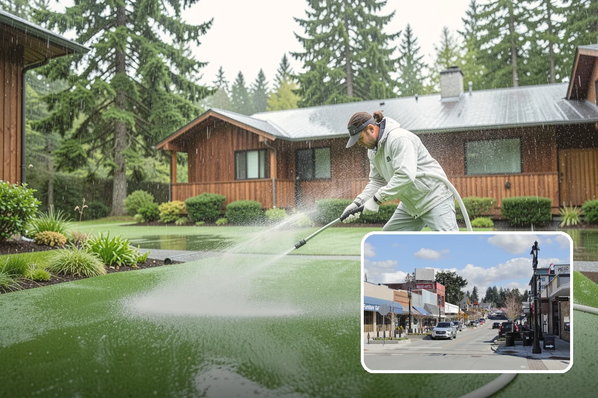 Outdoor Fireplace Cleaning in Bothell, King County, WA - Lifts soot and smoke staining from the masonry face