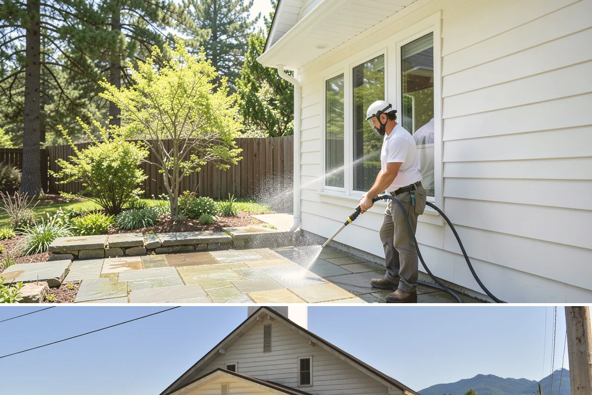 Outdoor Fireplace Cleaning in Concrete, Skagit County, WA - Spring cleaning readies the fireplace for summer evenings, and a dry day helps the masonry treatments work fully.