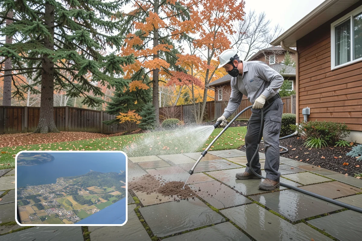 Outdoor Fireplace Cleaning in Coupeville, Island County, WA - Lifts soot and smoke staining from the masonry face
