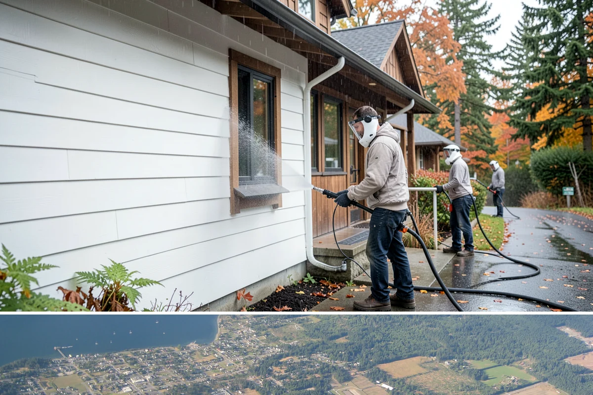 Outdoor Fireplace Cleaning in Coupeville, Island County, WA - Spring cleaning readies the fireplace for summer evenings, and a dry day helps the masonry treatments work fully.