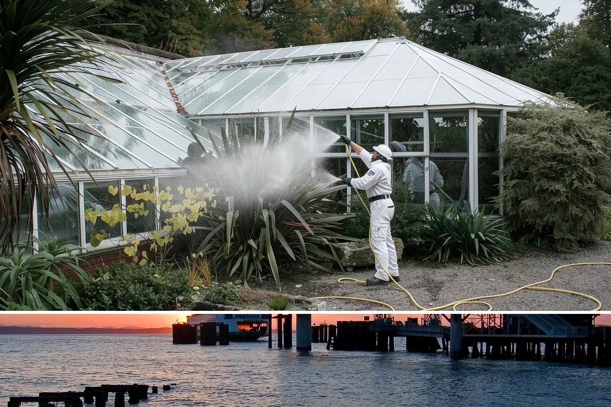 Outdoor Fireplace Cleaning in Edmonds, Snohomish County, WA - Spring cleaning readies the fireplace for summer evenings, and a dry day helps the masonry treatments work fully.