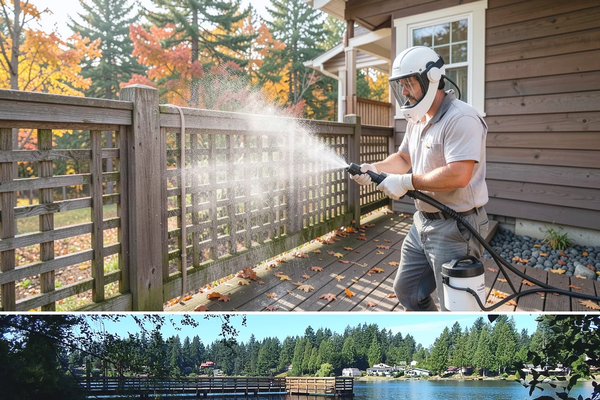 Outdoor Fireplace Cleaning in Federal Way, King County, WA - Spring cleaning readies the fireplace for summer evenings, and a dry day helps the masonry treatments work fully.