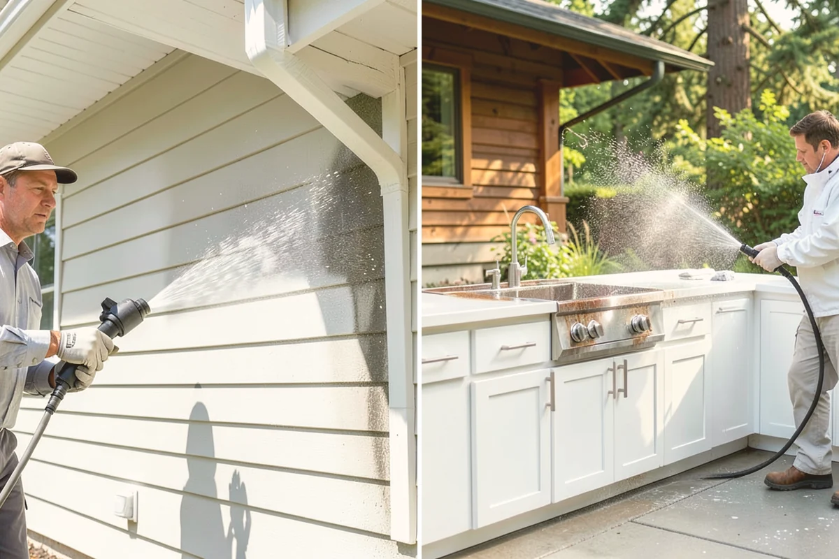 Outdoor Fireplace Cleaning in Index, Snohomish County, WA - Clear ash and loose debris from the firebox area