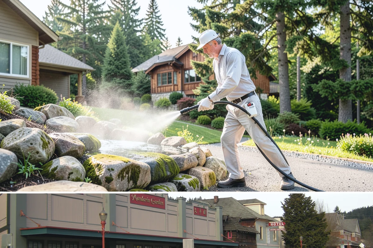 Outdoor Fireplace Cleaning in Issaquah, King County, WA - Spring cleaning readies the fireplace for summer evenings, and a dry day helps the masonry treatments work fully.