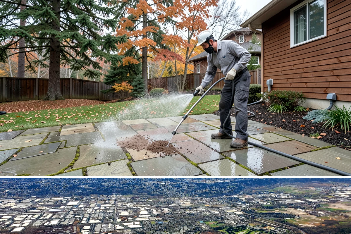 Outdoor Fireplace Cleaning in Kent, King County, WA - Spring cleaning readies the fireplace for summer evenings, and a dry day helps the masonry treatments work fully.