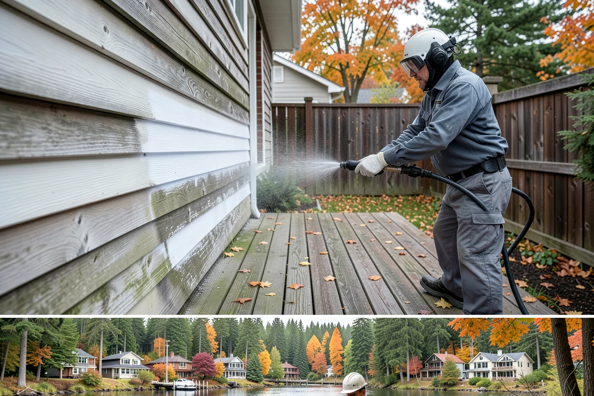Outdoor Fireplace Cleaning in La Conner, Skagit County, WA - Spring cleaning readies the fireplace for summer evenings, and a dry day helps the masonry treatments work fully.