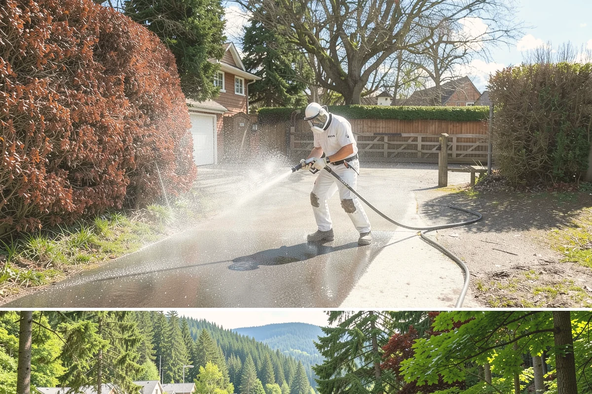 Outdoor Fireplace Cleaning in Lake Forest Park, King County, WA - Spring cleaning readies the fireplace for summer evenings, and a dry day helps the masonry treatments work fully.