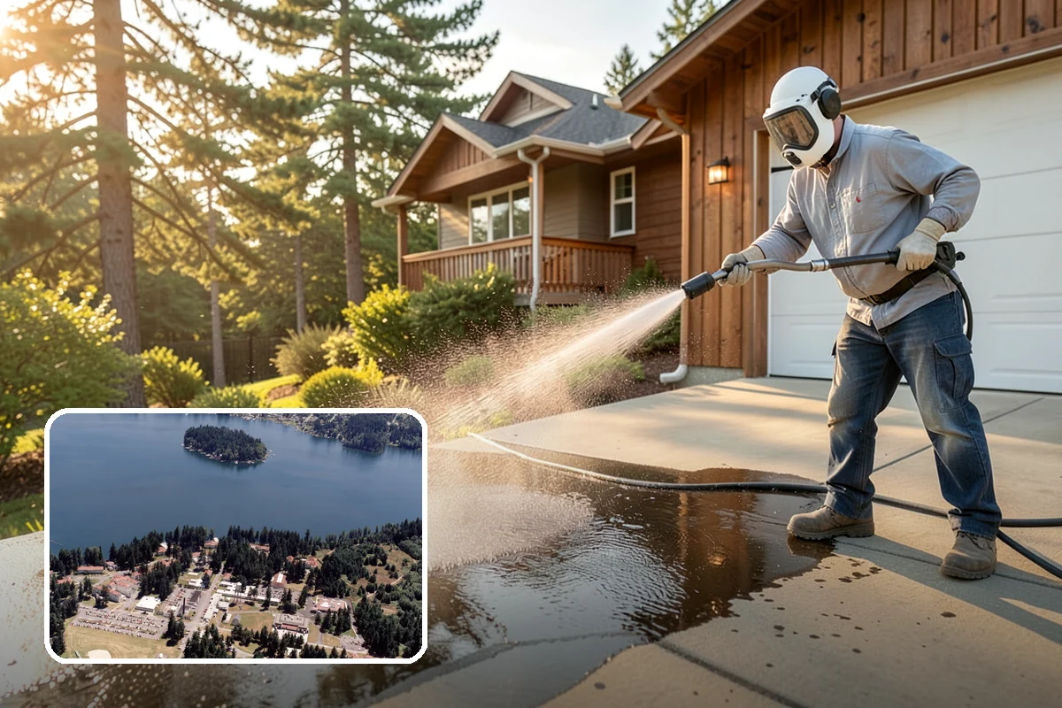 Outdoor Fireplace Cleaning in Lakewood, Pierce County, WA - Lifts soot and smoke staining from the masonry face
