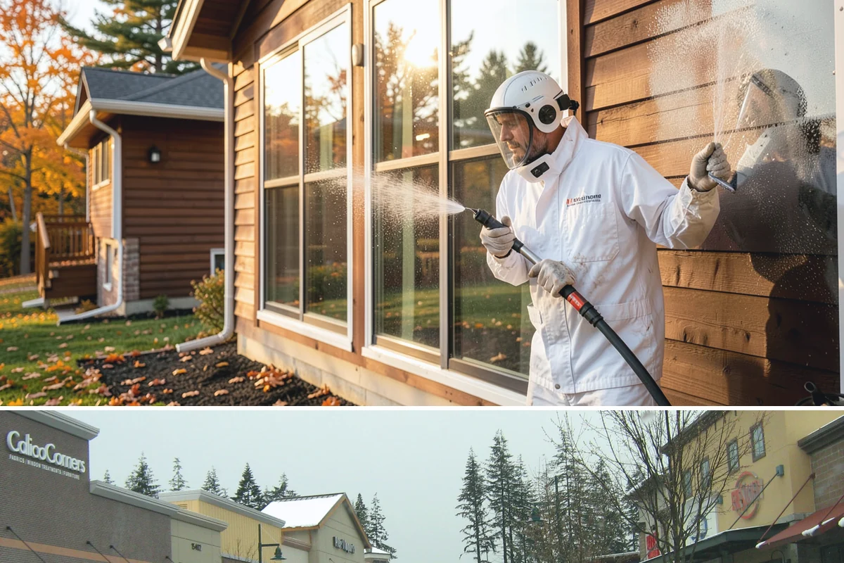 Outdoor Fireplace Cleaning in Mill Creek, Snohomish County, WA - Spring cleaning readies the fireplace for summer evenings, and a dry day helps the masonry treatments work fully.