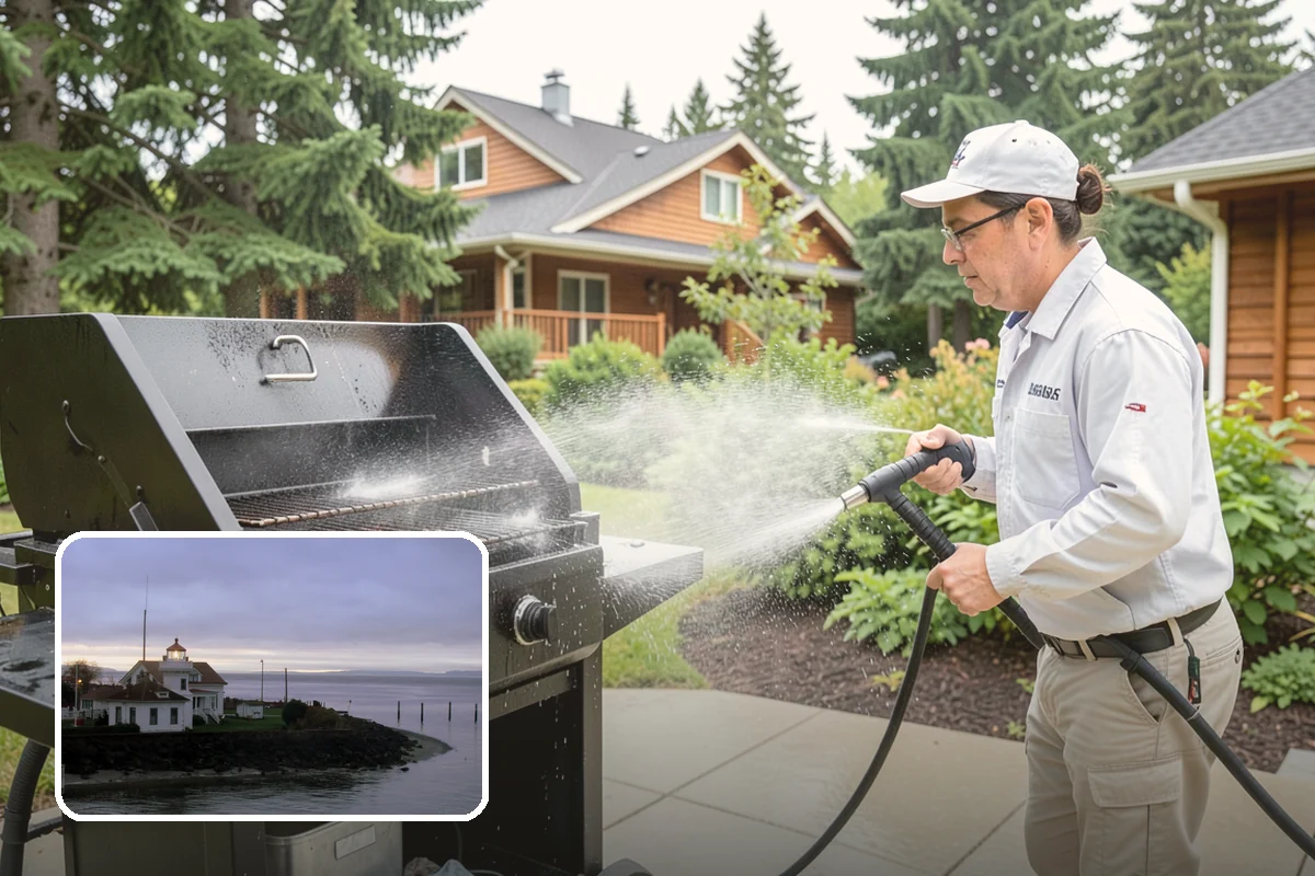 Outdoor Fireplace Cleaning in Mukilteo, Snohomish County, WA - Lifts soot and smoke staining from the masonry face