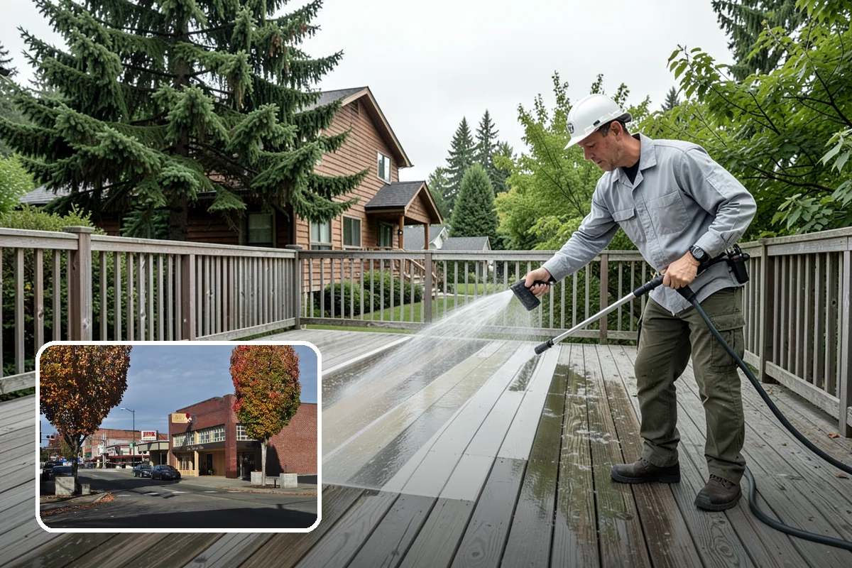 Outdoor Fireplace Cleaning in Puyallup, Pierce County, WA - Lifts soot and smoke staining from the masonry face