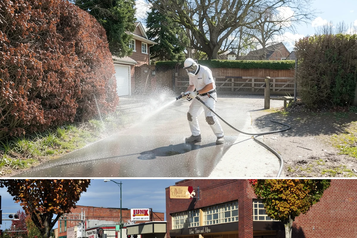 Outdoor Fireplace Cleaning in Puyallup, Pierce County, WA - Spring cleaning readies the fireplace for summer evenings, and a dry day helps the masonry treatments work fully.