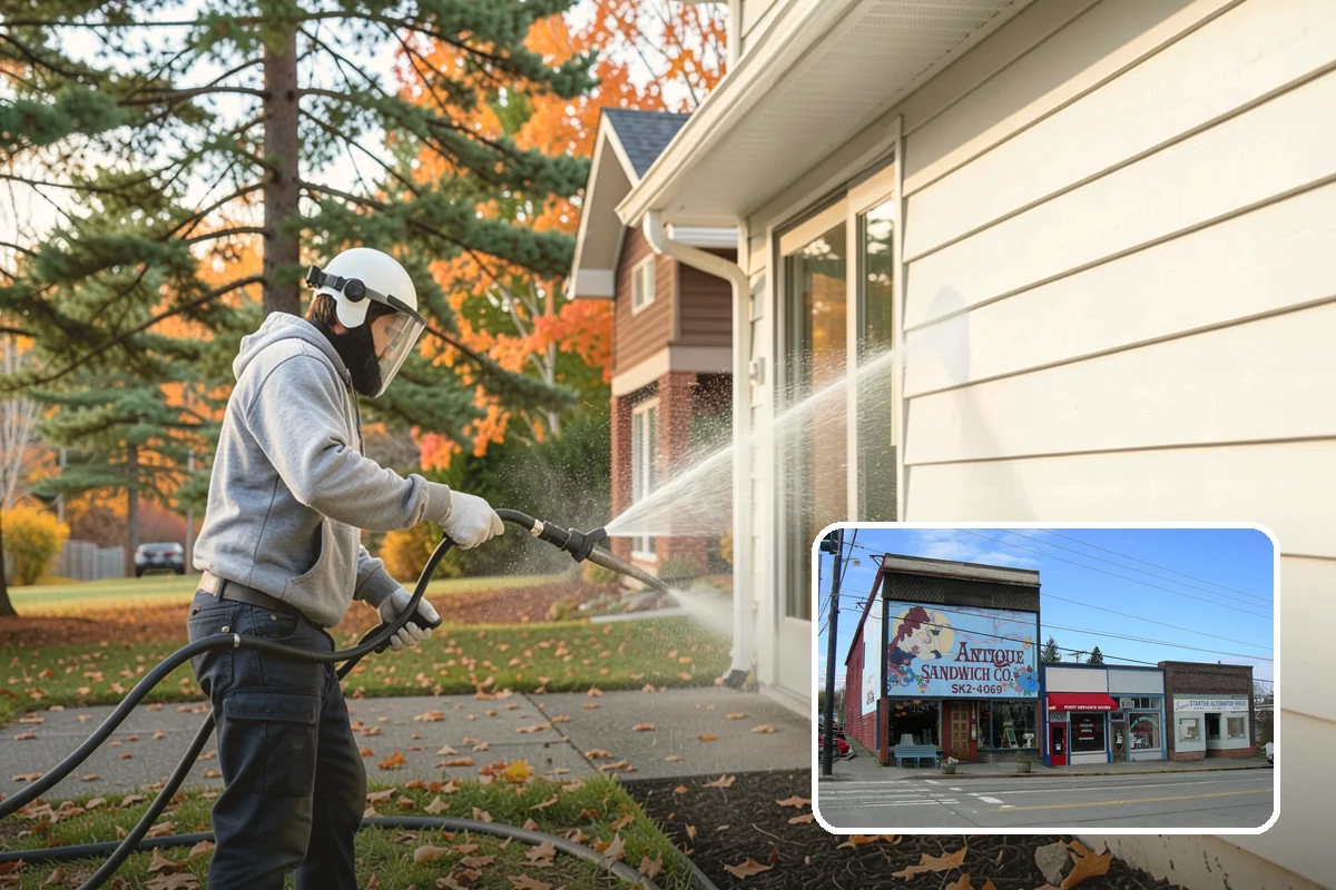 Outdoor Fireplace Cleaning in Ruston, Pierce County, WA - Lifts soot and smoke staining from the masonry face