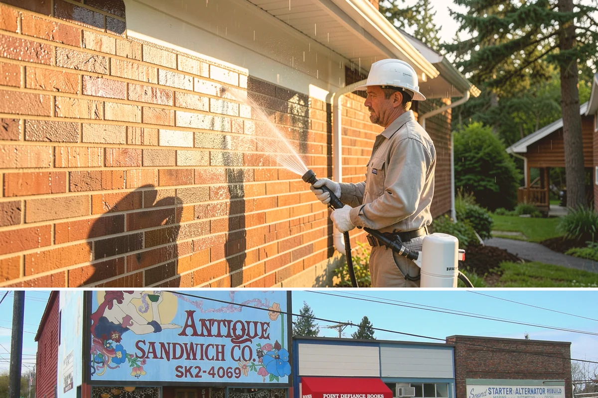 Outdoor Fireplace Cleaning in Ruston, Pierce County, WA - Spring cleaning readies the fireplace for summer evenings, and a dry day helps the masonry treatments work fully.
