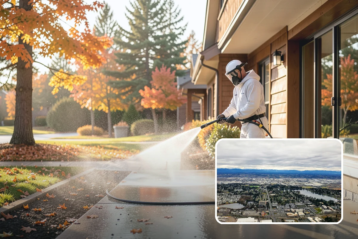 Outdoor Fireplace Cleaning in SeaTac, King County, WA - Lifts soot and smoke staining from the masonry face
