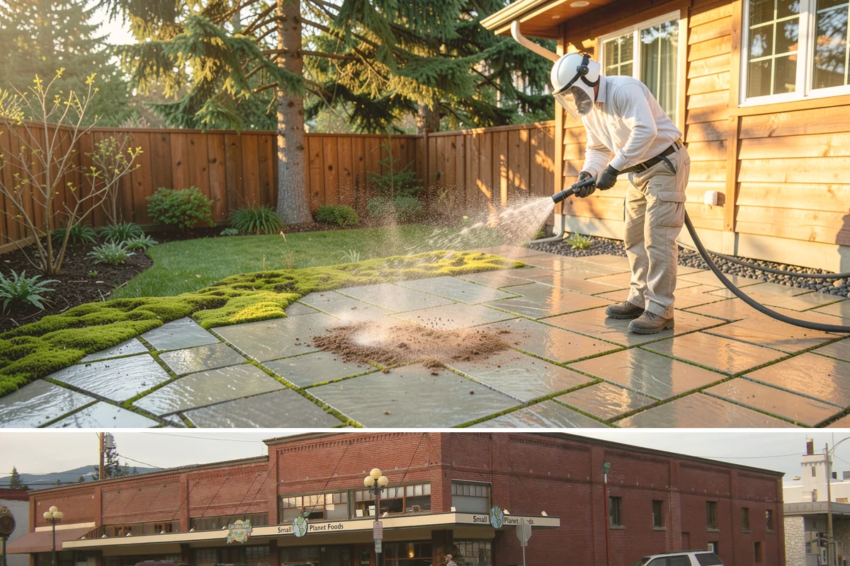 Outdoor Fireplace Cleaning in Sedro-Woolley, Skagit County, WA - Spring cleaning readies the fireplace for summer evenings, and a dry day helps the masonry treatments work fully.