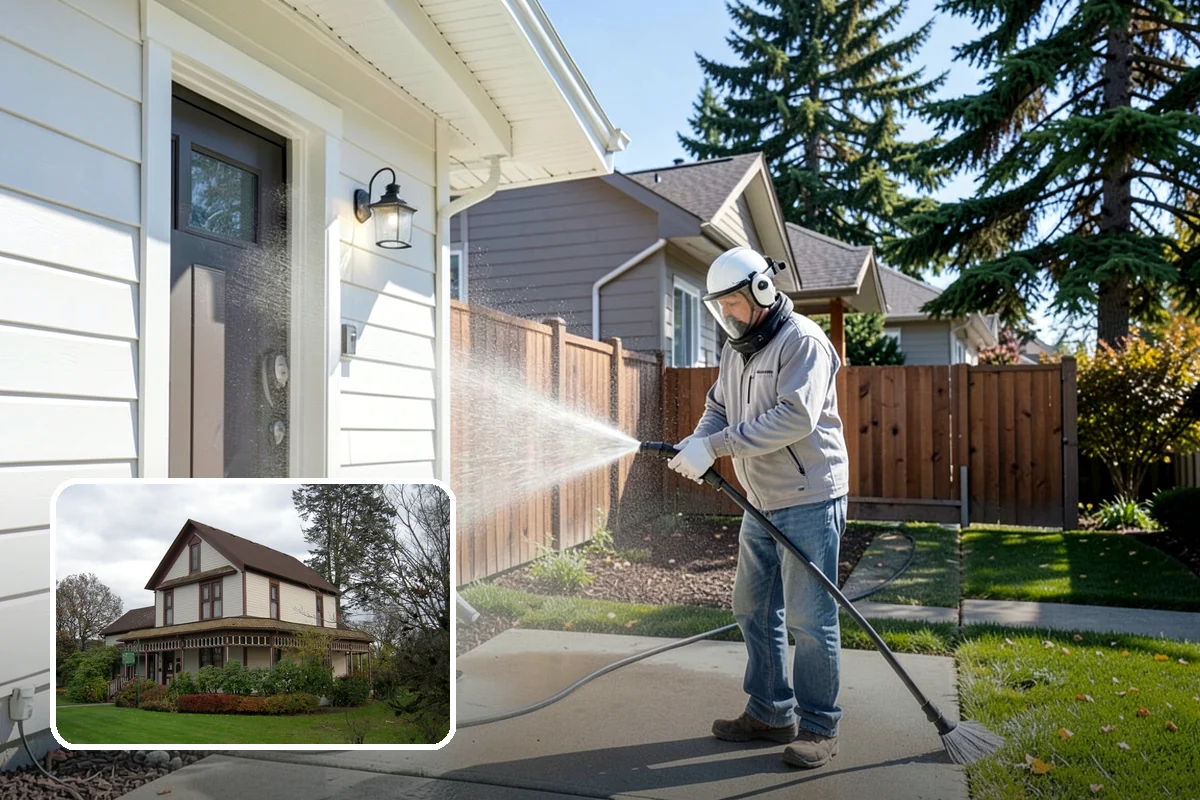 Outdoor Fireplace Cleaning in Sumner, Pierce County, WA - Lifts soot and smoke staining from the masonry face