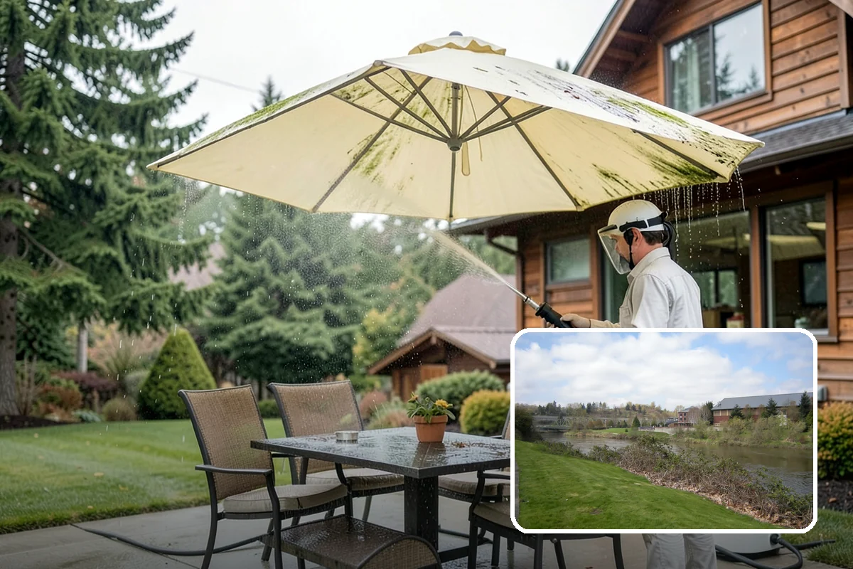 Outdoor Fireplace Cleaning in Tukwila, King County, WA - Lifts soot and smoke staining from the masonry face