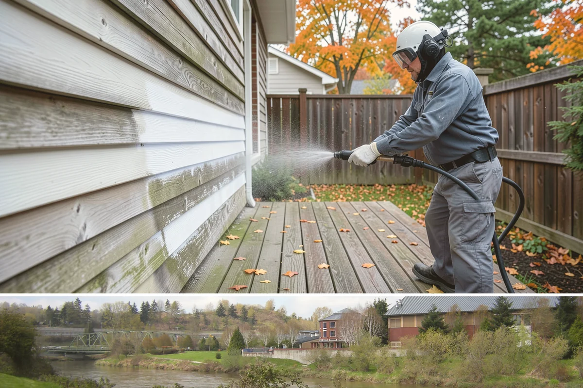 Outdoor Fireplace Cleaning in Tukwila, King County, WA - Spring cleaning readies the fireplace for summer evenings, and a dry day helps the masonry treatments work fully.