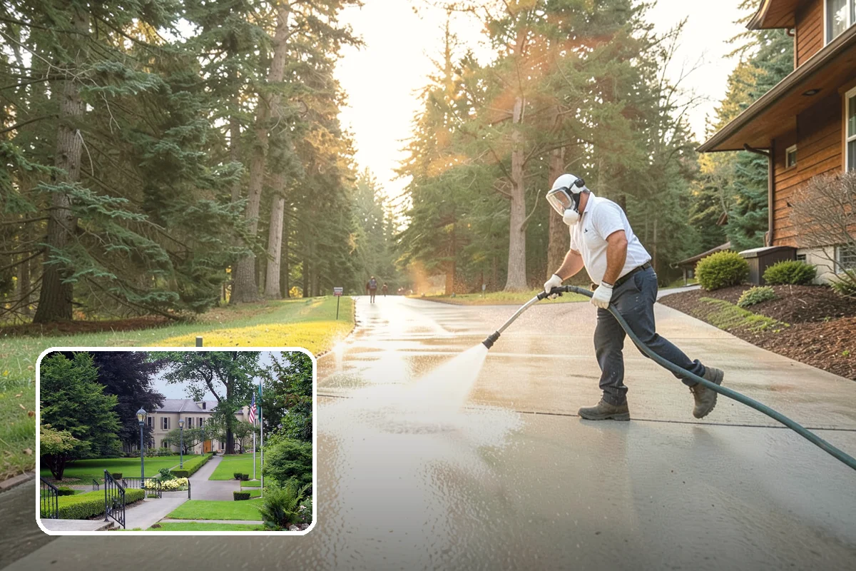 Outdoor Fireplace Cleaning in Woodinville, King County, WA - Lifts soot and smoke staining from the masonry face