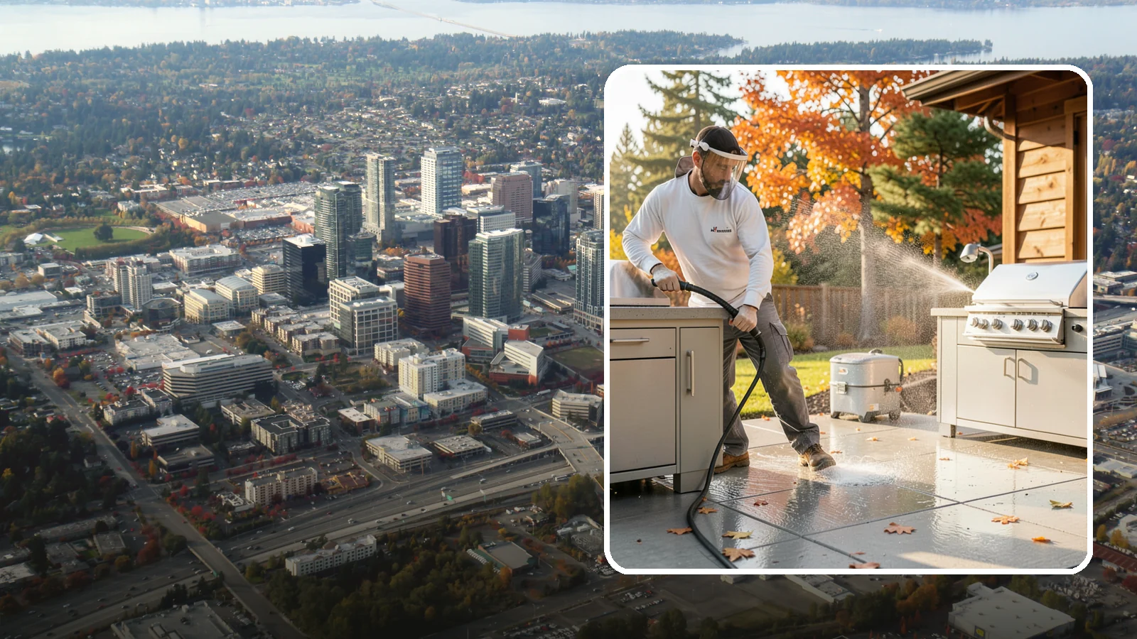 Outdoor Kitchen Appliance Cleaning in Bellevue, King County, WA - We detail built-in outdoor refrigerators, sinks, and stainless cabinetry so your alfresco kitchen resists the corrosion PNW...