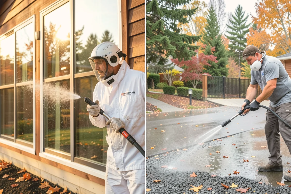 Outdoor Kitchen Appliance Cleaning in Bellevue, King County, WA - Cover electrical and control panels before cleaning