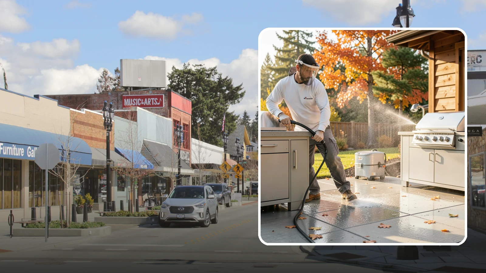 Outdoor Kitchen Appliance Cleaning in Bothell, King County, WA - We detail built-in outdoor refrigerators, sinks, and stainless cabinetry so your alfresco kitchen resists the corrosion PNW...