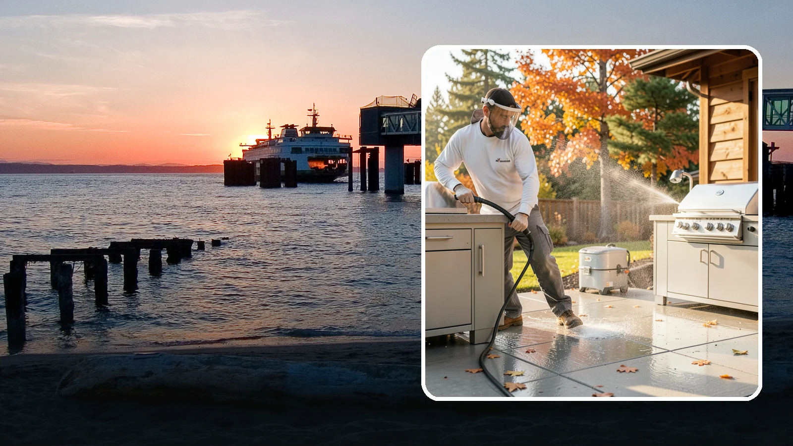 Outdoor Kitchen Appliance Cleaning in Edmonds, Snohomish County, WA - We detail built-in outdoor refrigerators, sinks, and stainless cabinetry so your alfresco kitchen resists the corrosion PNW...
